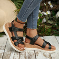 in stockplus size wedge sandals women's 2026 summernew arrivalthick sole open toe velcro beach sandals