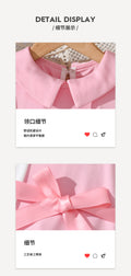 Exportsummergirldress pink and white vertical strip patchwork sleeveless lapel waist large hem long skirt kids princess dress