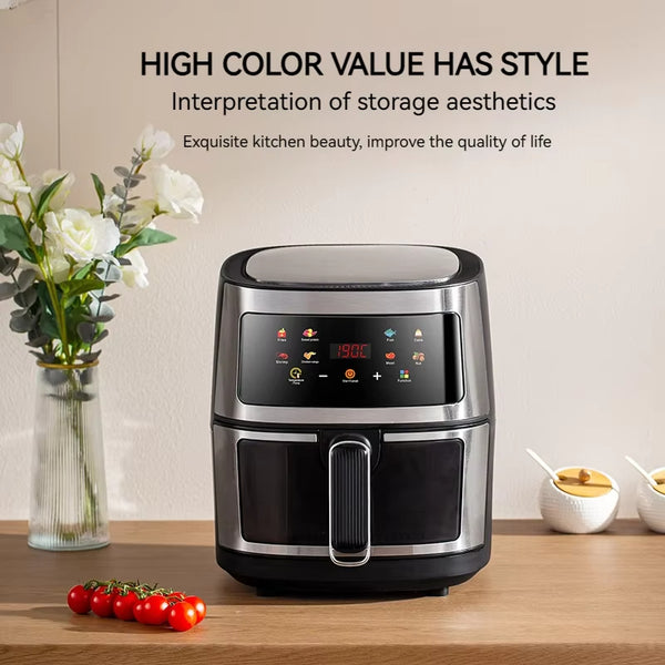English Foreign Trade Cross-border 5-liter Multifunctional Smart Air Fryer Household Electric Oven Household Touch Screen Fry Machine