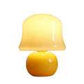 French cream mushroom table lamp - bedroom bedside lamp - cozy nordic light luxury ambiance - glass high-end gift night light