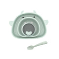 Silicone tableware kids set: baby bowl, food supplement bowl, suction cup learning chopsticks, spoon, plate - food grade, cute & fun for feeding