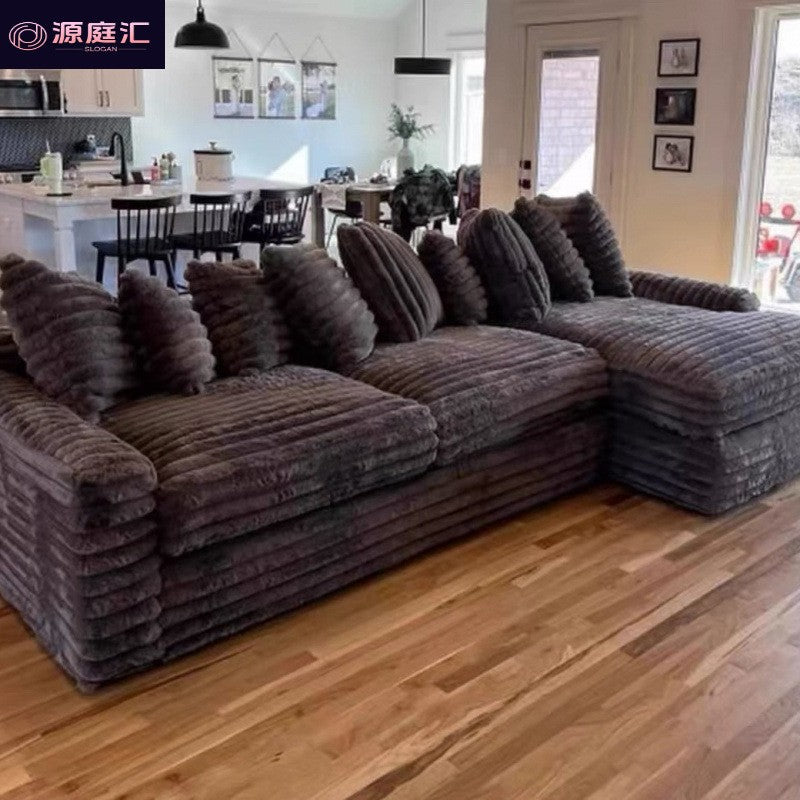 Amazon's same style accessible luxury fabric sofa living room for home reception l-shaped block free combination lazy sofa