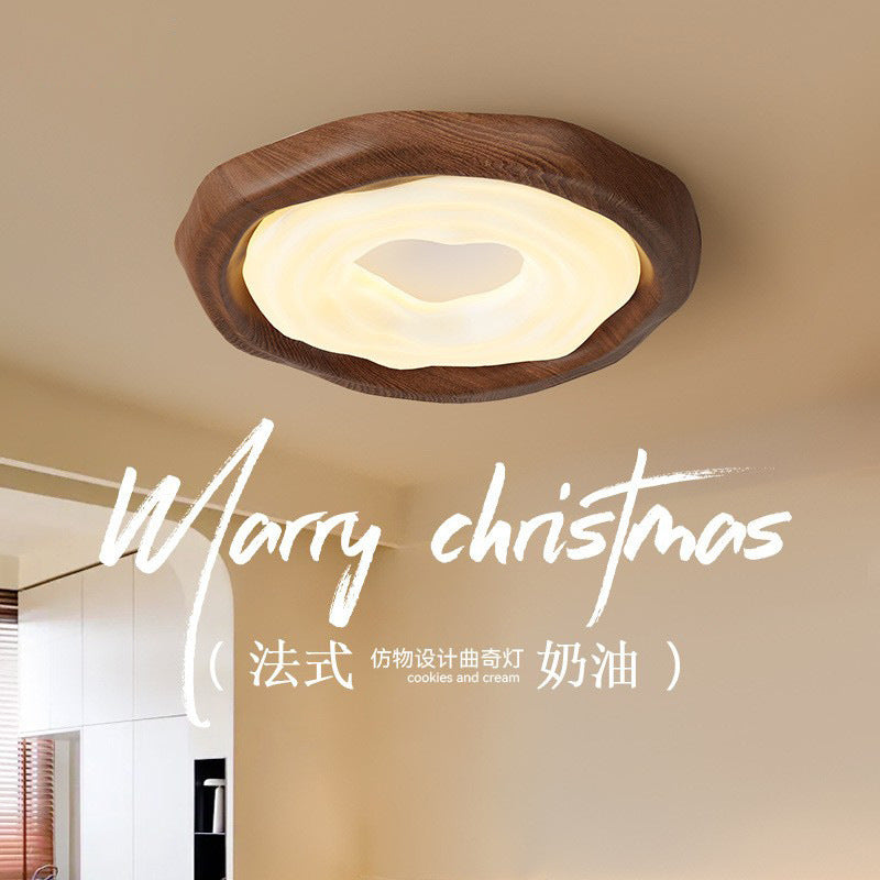 Walnut cookie bedroom light medieval cream wind ceiling light Internet celebrity children's room full spectrum led lamps