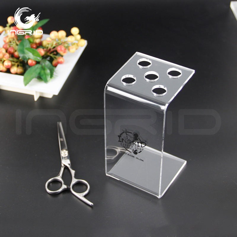 Square acrylic storage rack, hairstylist, professional hairdressing comb, scissors, transparent rack, hair salon, scissors storage rack.