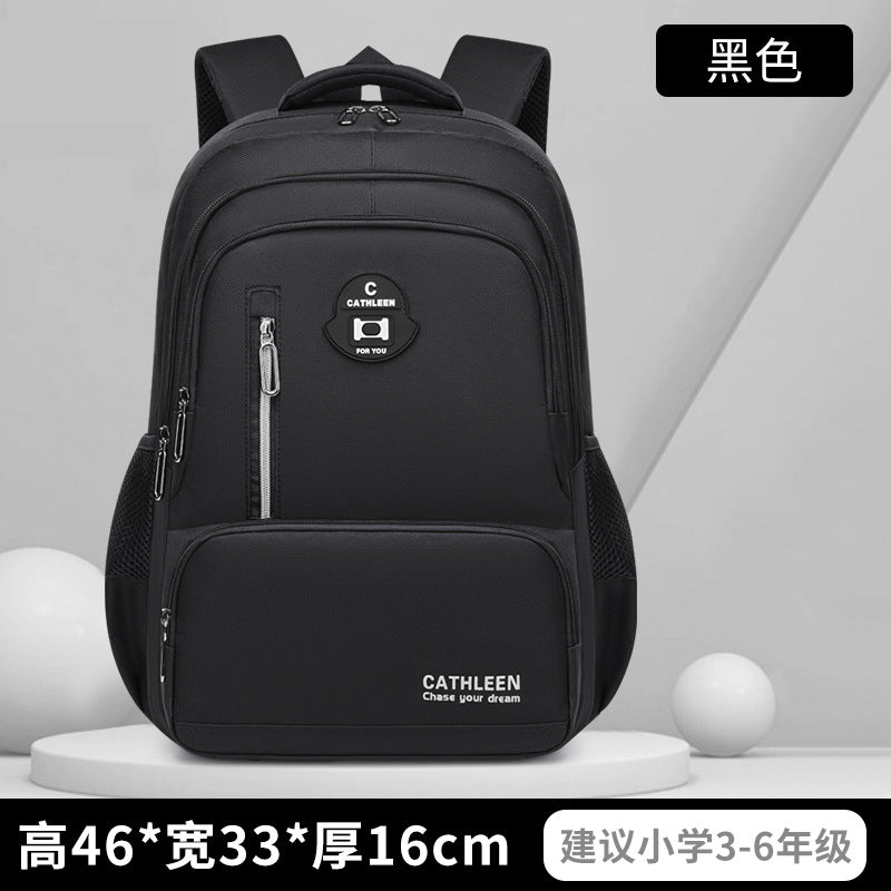 New school bags for primary and secondary school students, boys and girls, junior high school students, large-capacity backpacks, men's burden reduction, good things for school season