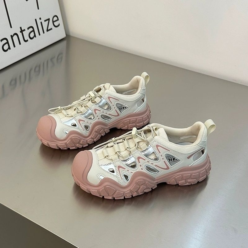 Fashion outdoor hollow casual shoes women's 2024 summer new ugly cute shoes running sports shoes hiking shoes dad shoes