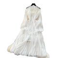 Fairy elegant dress  new french style 3d floral tie-waist lightweight mesh vacation dress