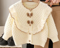 Girls' knit sweater jacket & pants set - new  collection with bow detail