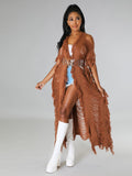 Bestselling european and american fashion crochet cardigan with tassels - autumn/winter knitwear for cross-border e-commerce on