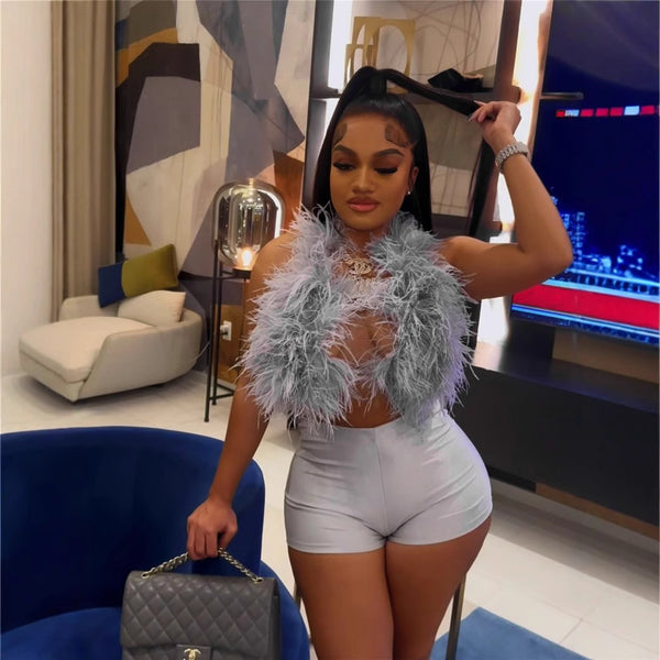 2025 European and American summer new   fashion sexy sleeveless top tight shorts suit women