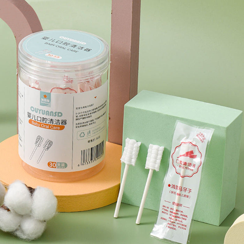 Baby oral cleaning cotton swabs newborn gauze brushing baby teeth infant tongue scraper tongue cleaning tool