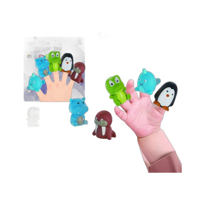 export children's cute fun soft glue finger animals dolls parent-child interactive cognitive toys