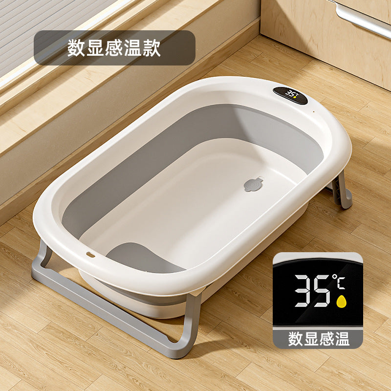 Collapsible baby bathtub - temperature-sensitive, home use, constant temperature, large bath tub for newborns and infants
