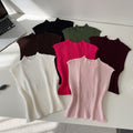 Commuting style knitting sleeveless easiest for matchtops vest women's summer pure color silmslimming lookeasiest for matchoutweartops