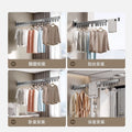 No punching foldable clothes drying rack wall hanging invisible shrink clothes drying pole indoor and outdoor telescopic for home balcony drying quilt handy gadget
