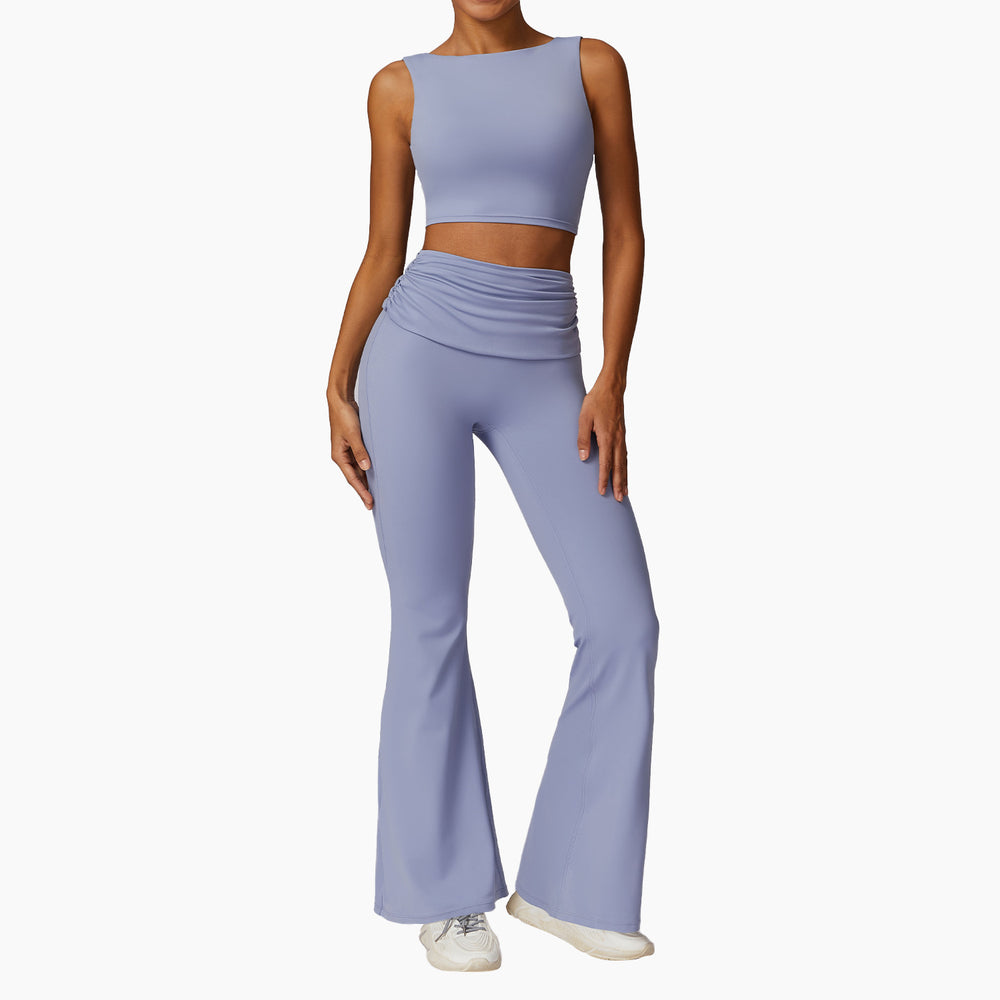 spring barely-there fit yoga set with racerback top, running workout set for women, breathable & quick-drying activewear 8516