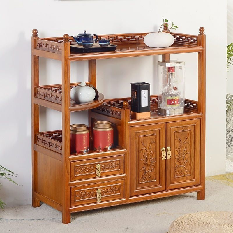 Living room tea cabinet old elm chinoiserie tea table solid wood sideboard sofa side cabinet restaurant wine cabinet locker