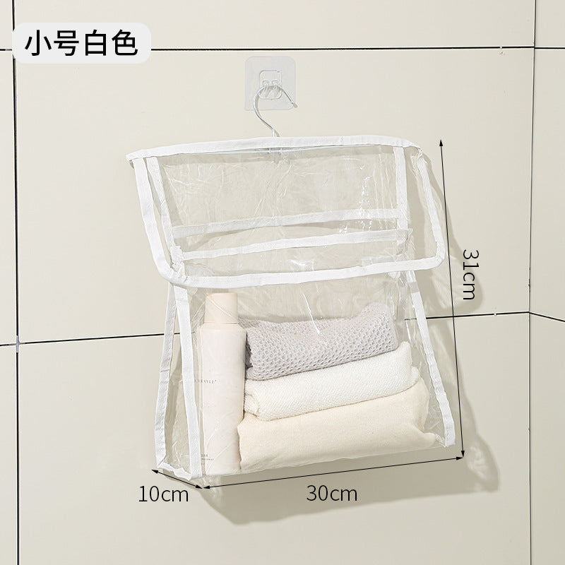 Bathroom clothes storage handy gadget bath clothes waterproof bedroom dormitory storage hanging bag fabric wall hanging storage bag