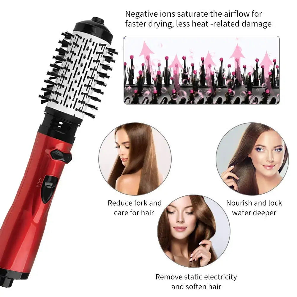 Cross-border new rotating automatic curling iron straight hair comb curly hair straight hair blowing three-in-one multi-functional hot air comb