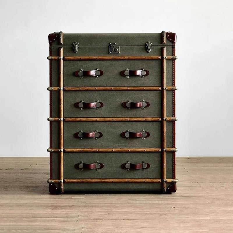American retro storage cabinet bedroom box foyer entrance cabinet rattan large capacity storage house decoration cabinet furniture