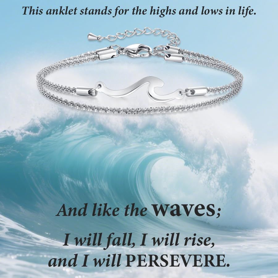 fashion wavy double-layer starry sky 14k gold plated anklet - high-end versatile couple's jewelry