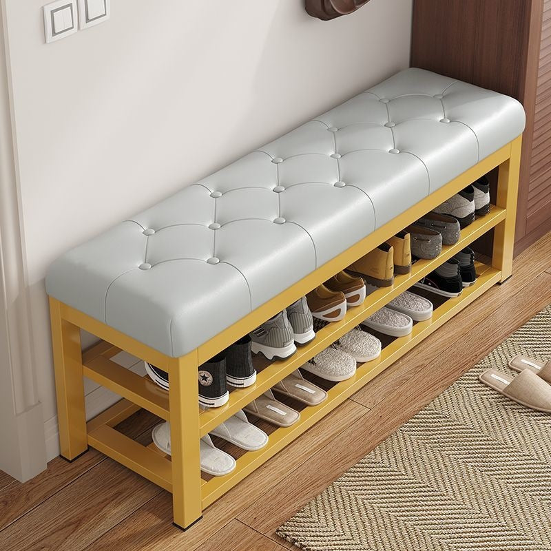 For home shoe changing stool, door can be used as a seat, entrance shoe rack, entrance shoe changing stool, soft cushion, accessorize iron shoe cabinet