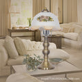 Antique neoclassical table lamp - bedroom bedside lamp - american retro country glass dimmable desk decorative night light