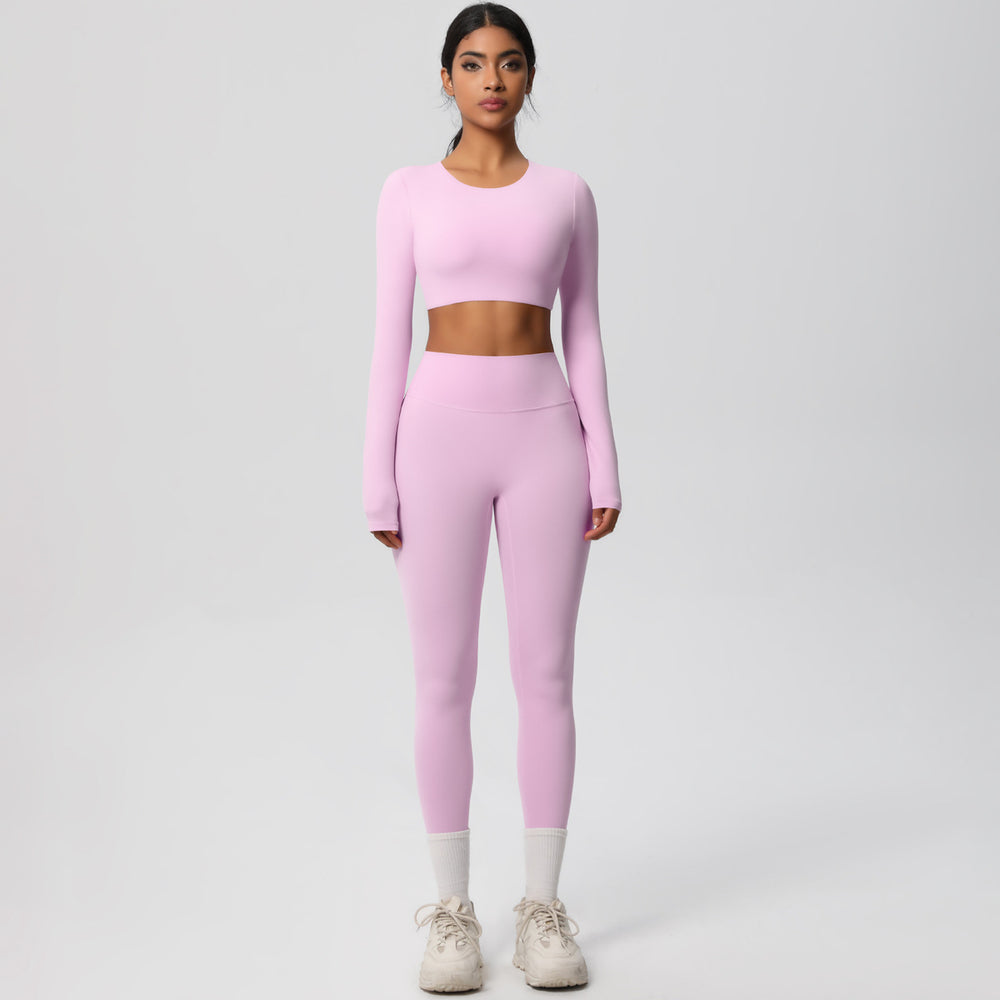New european and american style fleece-lined yoga set - cloud-like, quick-drying activewear for women's outdoor running and fitness