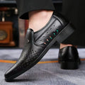 New arrival business hole cool leather shoes men's casual wedding groom british sandals summer breathable youth pointed toe men's shoes