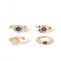 European and american cross-border fashion ins gemstone ring - sun & moon diamond-studded light luxury high-end geometric ring set for women