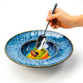 Retro kiln texture creative stone pattern ceramic straw hat plate scandinavianstylish dessert pastry salad restaurant plate
