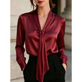 european and american cross-border e-commerce hot seller: autumn new arrival - satin long-sleeve shirt for independent stores and