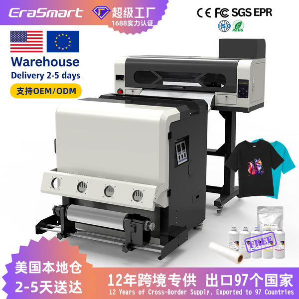 Erasmart A1短袖衣服打印机dtf printer双头60cm白墨烫画打印机