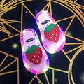 New luminous women's section outwear strawberry vibrating flashing light cool big-eared cat shoes home family style luminous slippers