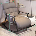 Balcony leisure rocking chair - adult size, sleepable, home use, sunbathing, sit & sleep 2-in-1 lazy lounger, single sofa chair