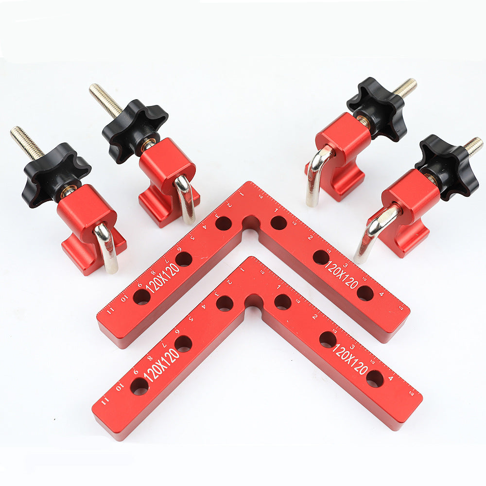 Woodworking right angle fixture, puzzle fixing clip 90 degree right angle positioning ruler, aluminum alloy woodworking right angle positioner