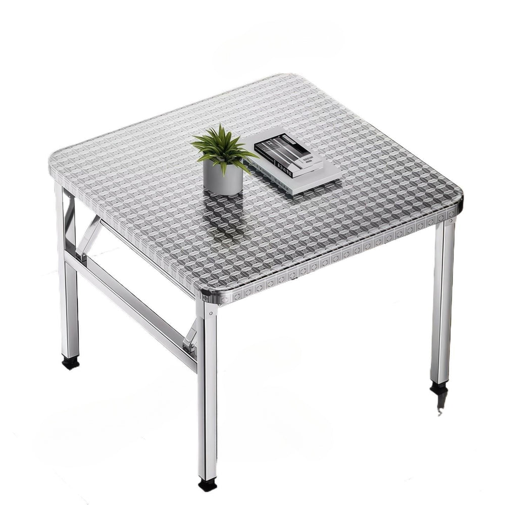 Extra thick stainless steel folding table - heavy duty, ideal for home, outdoor dining, commercial use, night markets, and bbq stalls