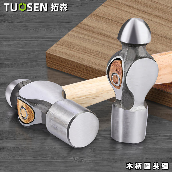 Tuosen Hardware Tools Tuosen Wooden Handle Round Head Hammer 1.5P/2P Nipple Hammer, Household Wooden Handle Hammer Wholesale Hammer