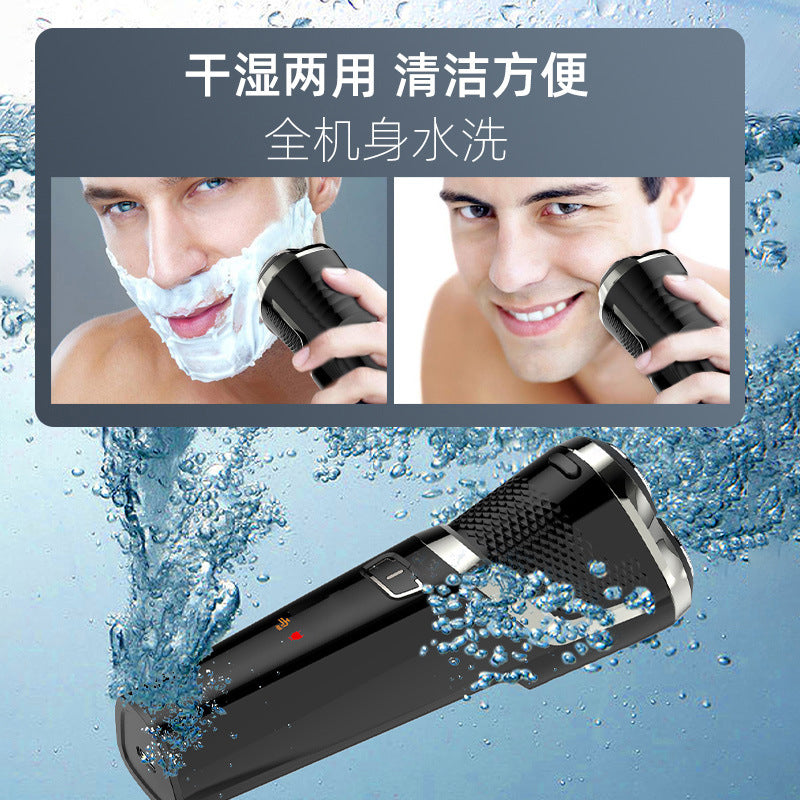 Floating triple-blade electric shaver, fully washable, usb quick charge, men's razor, cross-border wholesale