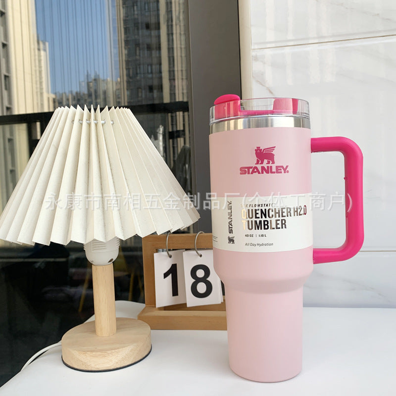 export stanley thermos cup 304 stainless steel straw cup portable outdoor car sports cup