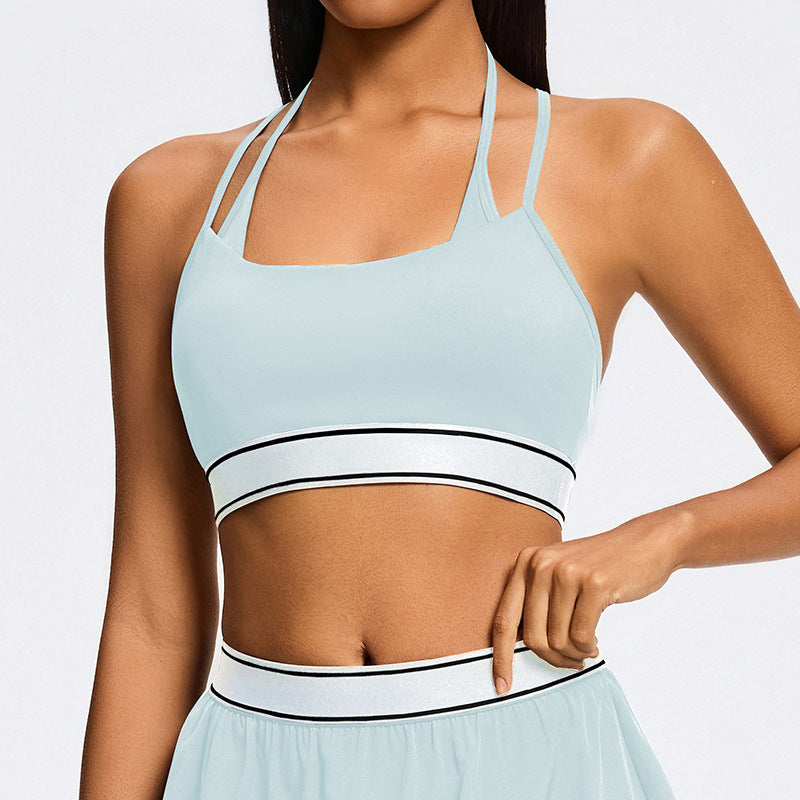 Spring/summer new yoga tank top - running, tennis, fitness vest with built-in bra, beautiful back design, slimming and figure-flattering sports top