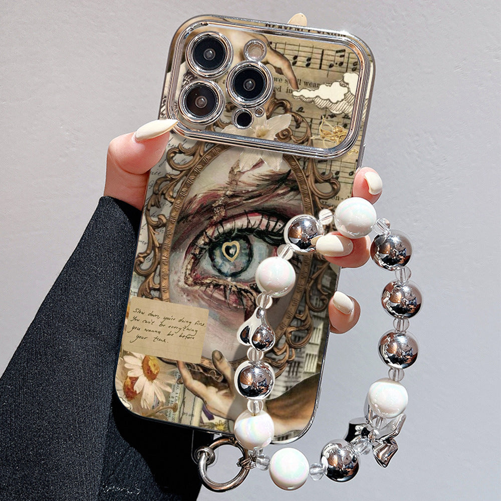 Suitable for iphone 16 retro oil painting eyes mobile phone case apple 17 artistic niche design anti-fall soft case 13