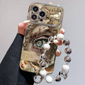 Suitable for iphone 16 retro oil painting eyes mobile phone case apple 17 artistic niche design anti-fall soft case 13
