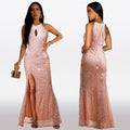 C7273 cross-border fashion women's dress - european & american style,  & , elegant & sexy sequin slit dress