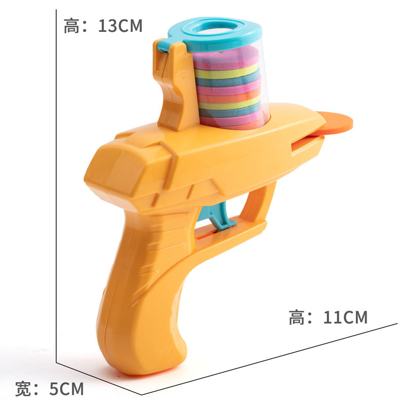 Cross-mirror wholesale decompression soft bullet gun family outdoor kids toys flying disc toy gun children's outdoor battle game