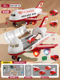 Kids' toy airplane with opening cabin, durable alloy cars, early education puzzle for 2-3 year olds, birthday gift for boys