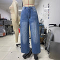 Pre-sale-j006#  cross-border foreign trade women's fashion ins new casual wide-leg denim pants