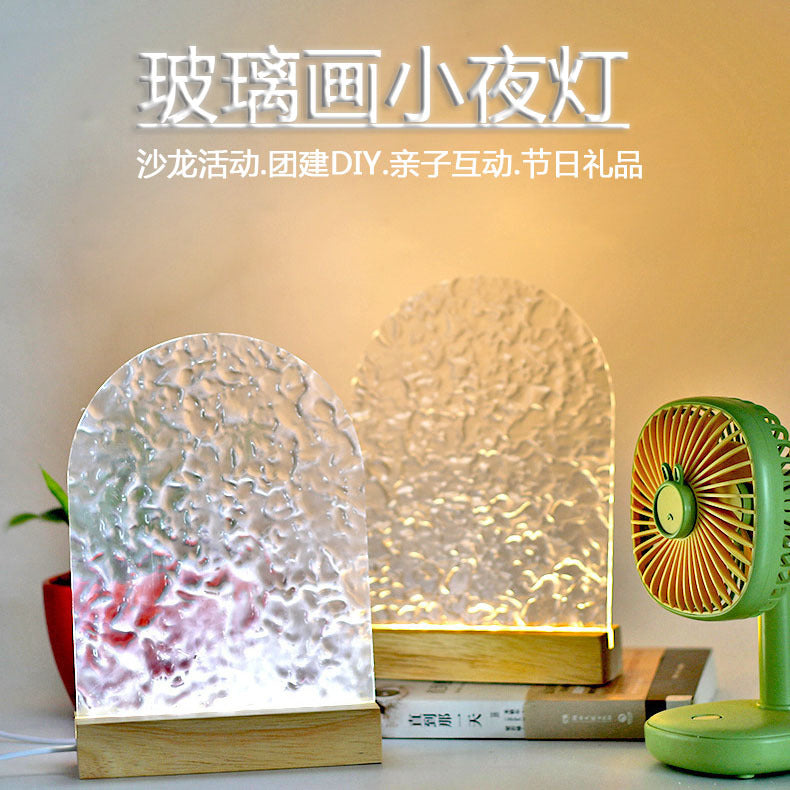 Water ripple glass drawing board tulip night light girlfriend birthday gift acrylic DIY ambient light