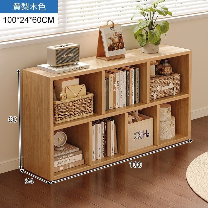 Bookshelf storage rack simple floor-standing wall-mounted storage cabinet rental house multi-layer living room for home bedroom small bookcase