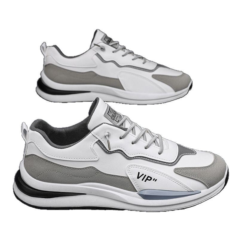 Men's leather sneakers - spring 2025 new collection: casual, youthful, running, chunky sole, dad shoes, trendy ins style